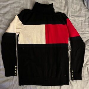 Vintage Tommy Hilfiger turtle neck sweater color block Med